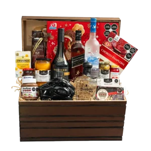 Arcón Navideño para Regalar Gourmet con Vino
