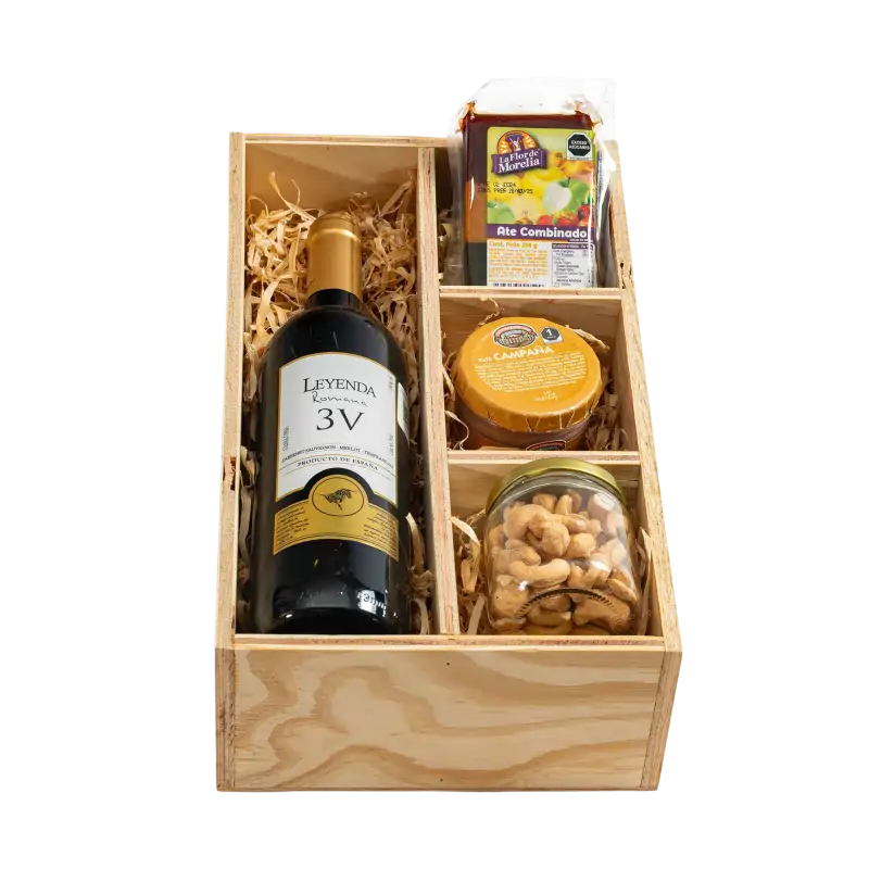 Arcón Navideño Económico con Vino