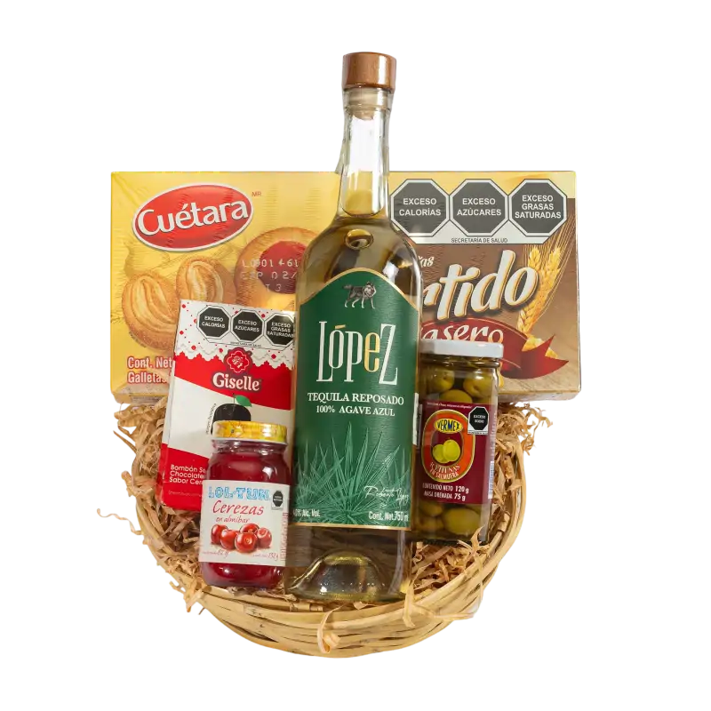Canasta Navideña Sencilla Económica con Vino - Imagen 2